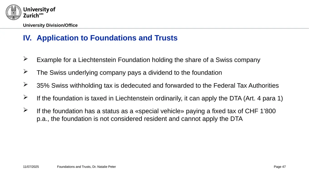 Foundations and Trusts Block 3 – Part II Spring - slide 47 of 61