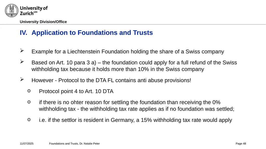 Foundations and Trusts Block 3 – Part II Spring - slide 48 of 61