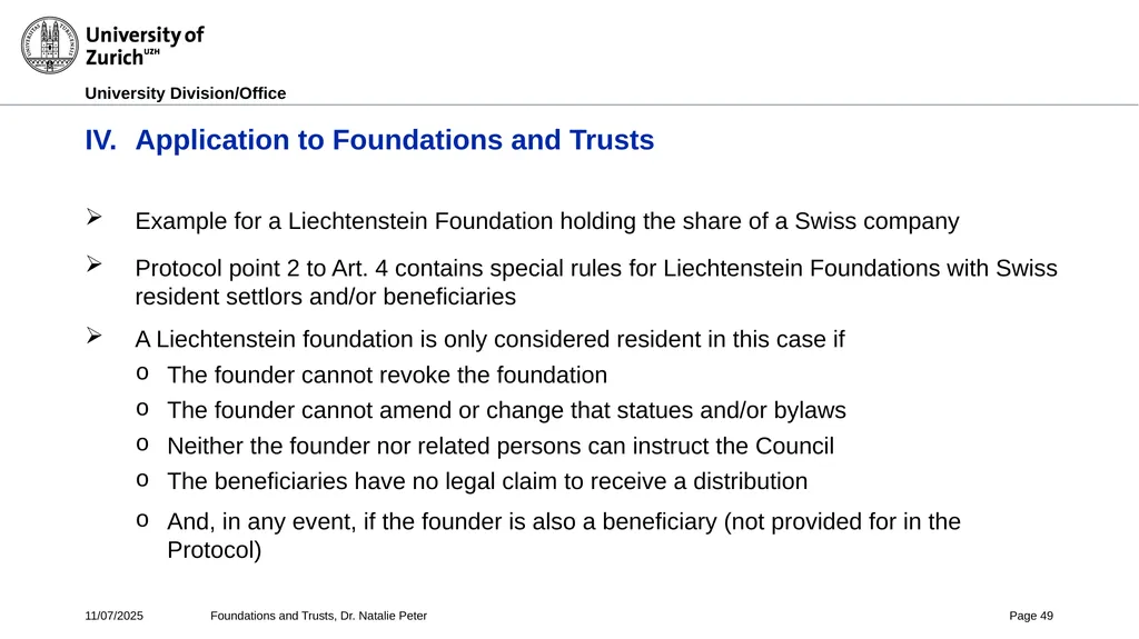 Foundations and Trusts Block 3 – Part II Spring - slide 49 of 61