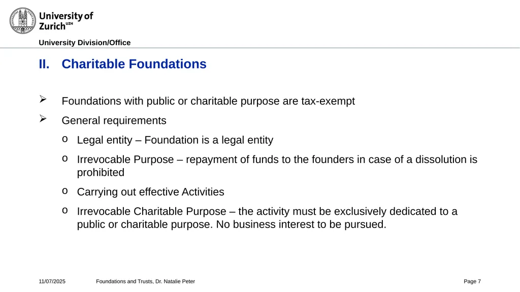 Foundations and Trusts Block 3 – Part II Spring - slide 7 of 61