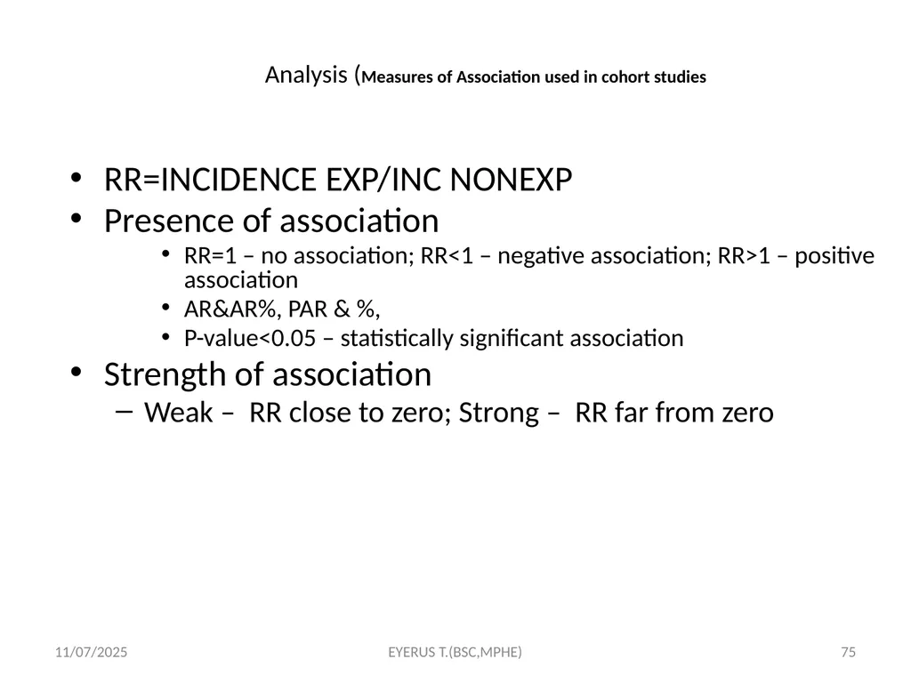 Epidemiological study designs 5/17/2020 EYERUS - slide 75 of 232