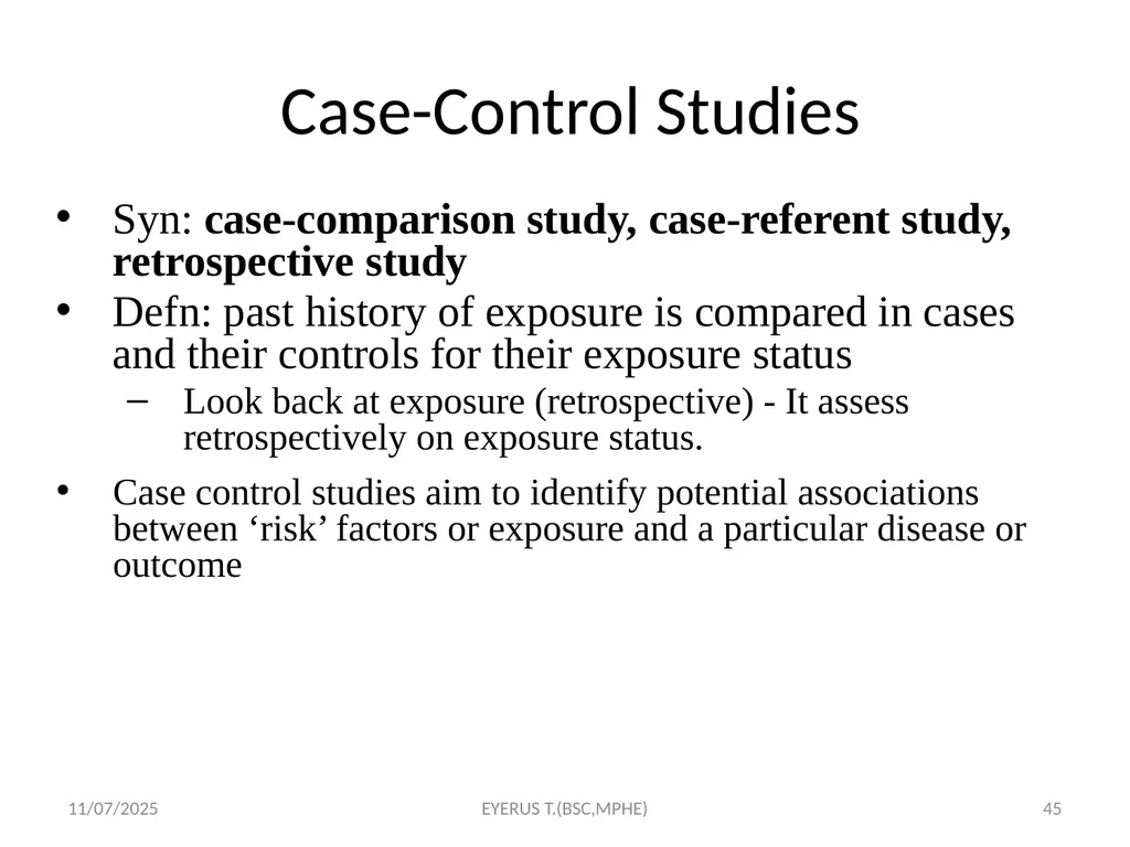 Epidemiological study designs 5/17/2020 EYERUS - slide 45 of 232