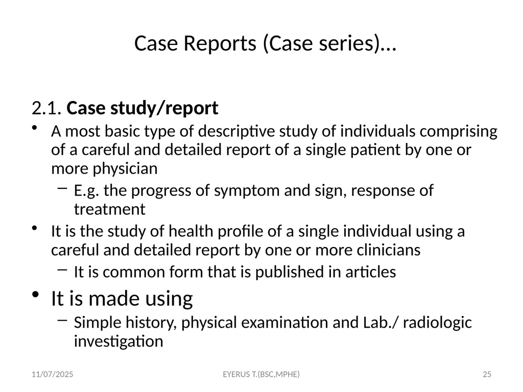 Epidemiological study designs 5/17/2020 EYERUS - slide 25 of 232