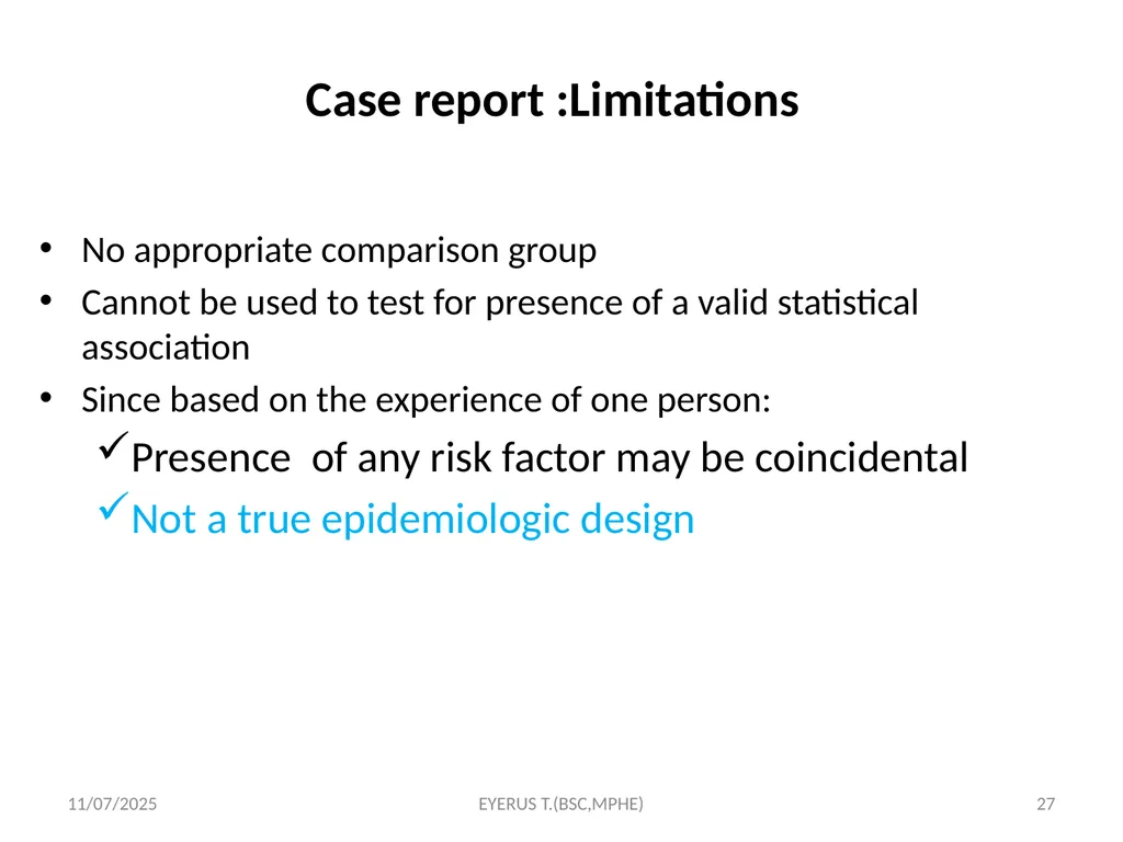 Epidemiological study designs 5/17/2020 EYERUS - slide 27 of 232