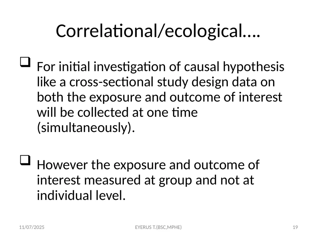 Epidemiological study designs 5/17/2020 EYERUS - slide 19 of 232