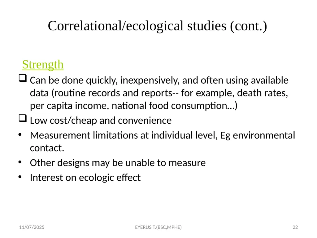 Epidemiological study designs 5/17/2020 EYERUS - slide 22 of 232
