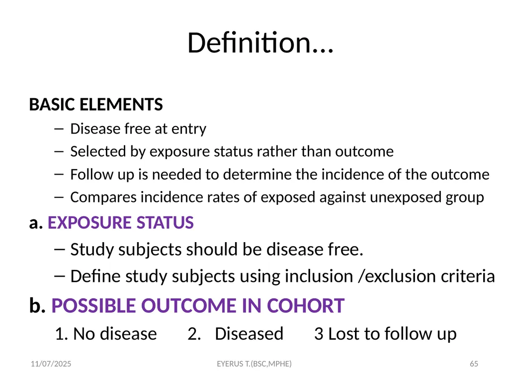 Epidemiological study designs 5/17/2020 EYERUS - slide 65 of 232