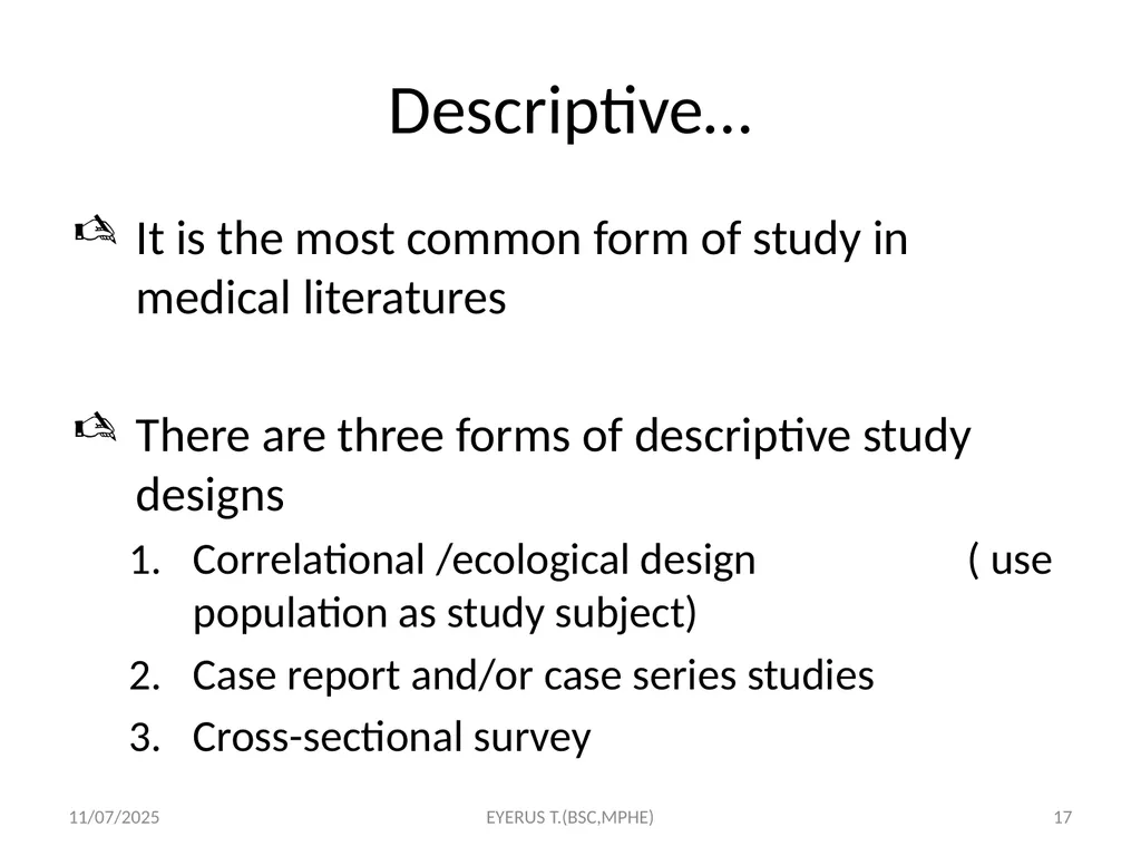 Epidemiological study designs 5/17/2020 EYERUS - slide 17 of 232