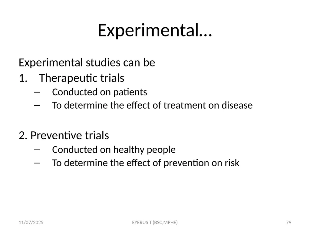 Epidemiological study designs 5/17/2020 EYERUS - slide 79 of 232