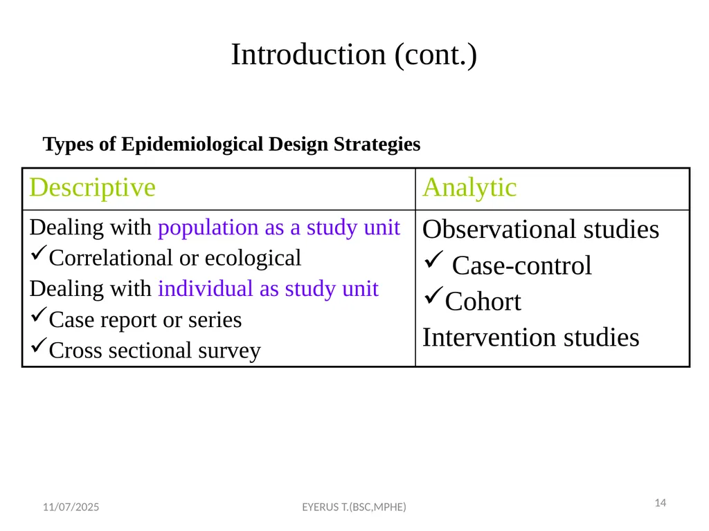 Epidemiological study designs 5/17/2020 EYERUS - slide 14 of 232