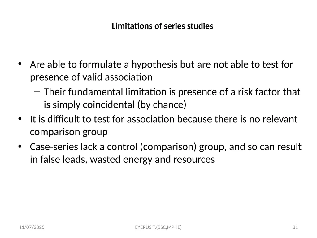Epidemiological study designs 5/17/2020 EYERUS - slide 31 of 232
