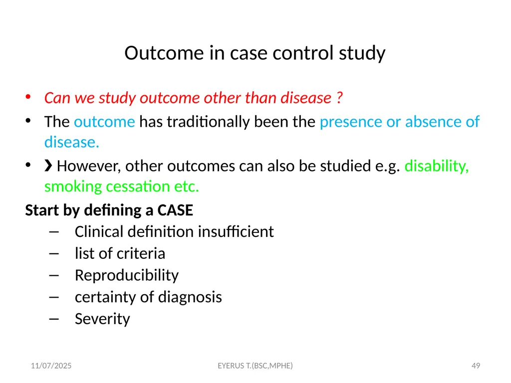 Epidemiological study designs 5/17/2020 EYERUS - slide 49 of 232