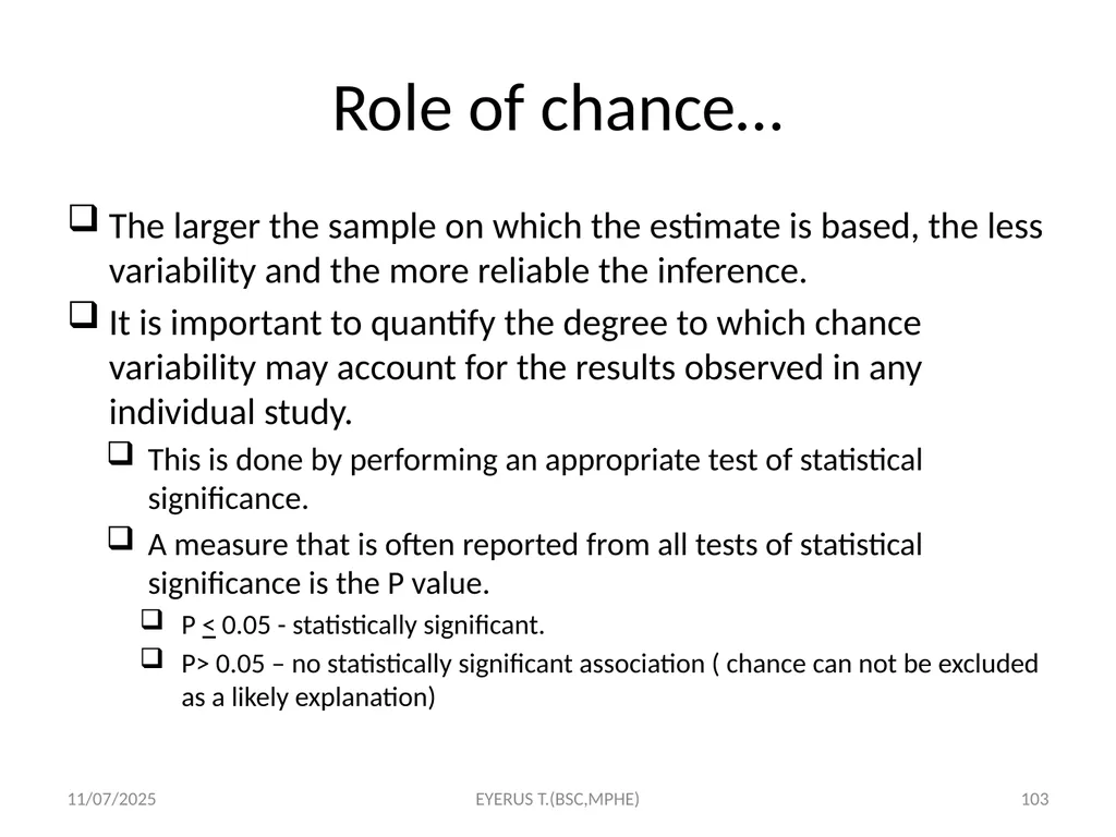Epidemiological study designs 5/17/2020 EYERUS - slide 103 of 232