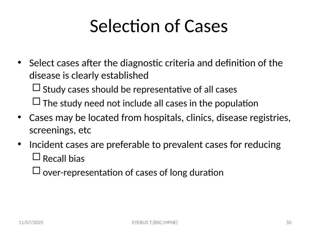 Epidemiological study designs 5/17/2020 EYERUS - slide 50 of 232