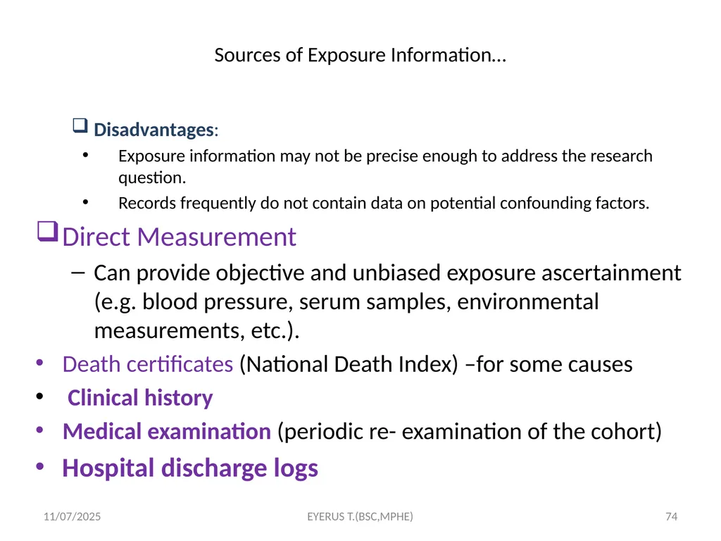 Epidemiological study designs 5/17/2020 EYERUS - slide 74 of 232