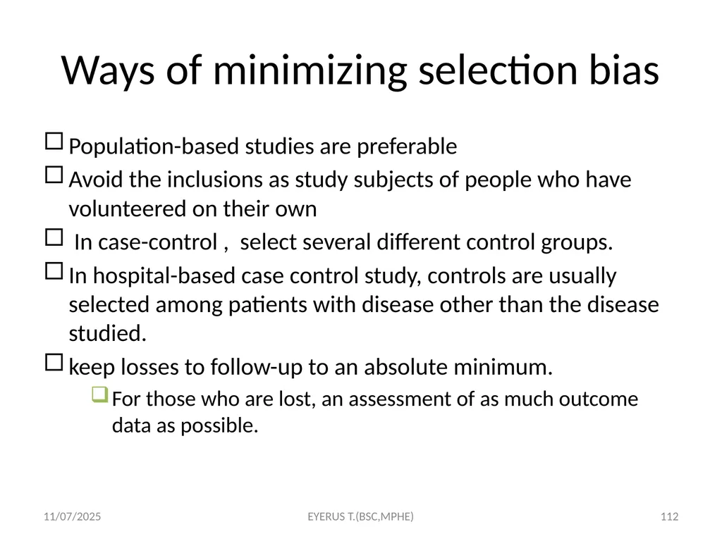 Epidemiological study designs 5/17/2020 EYERUS - slide 112 of 232