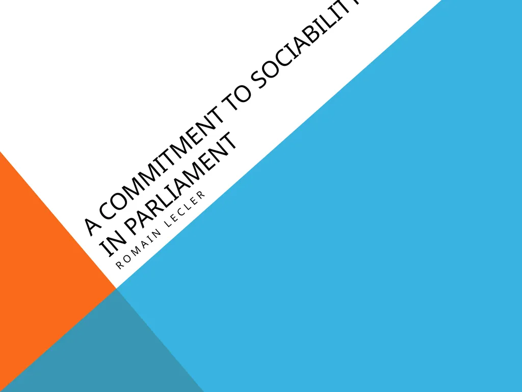 A COMMITMENT TO SOCIABILITY IN parliament Romain - slide 1 of 11