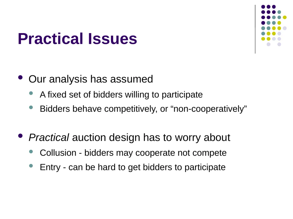 Auction Design Background Last time: In a - slide 24 of 40