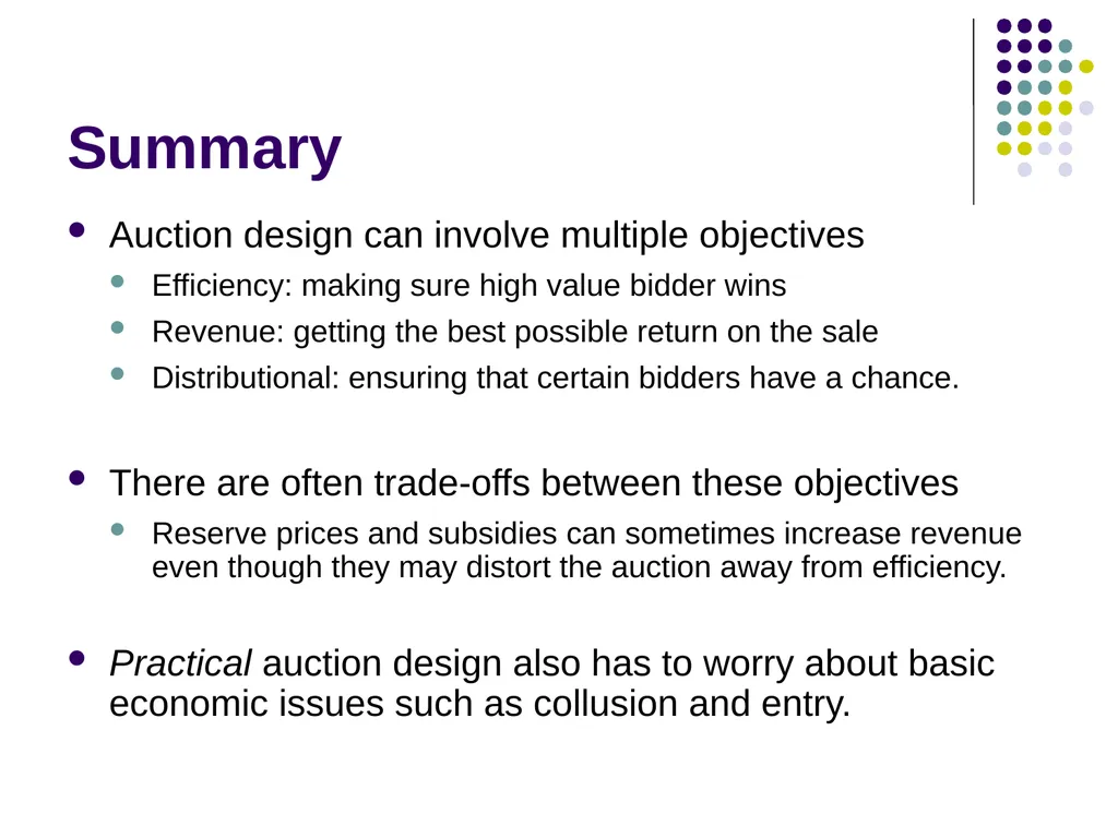 Auction Design Background Last time: In a - slide 34 of 40