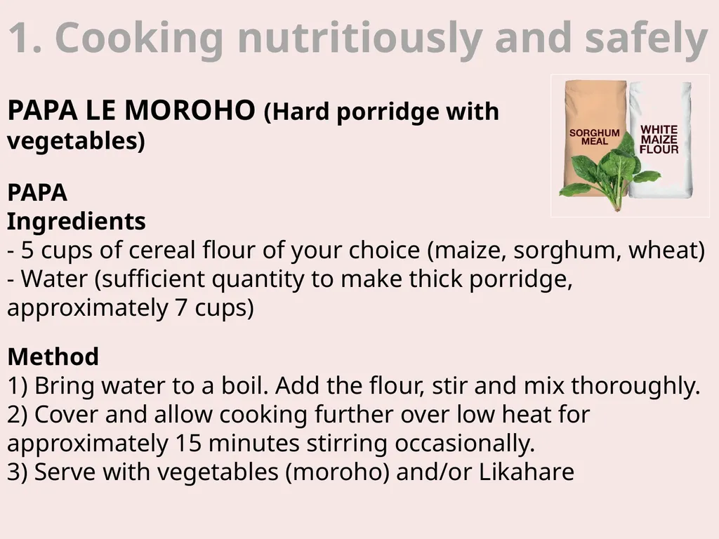 Reverse Poster 4 Cooking nutritiously and safely - slide 5 of 21