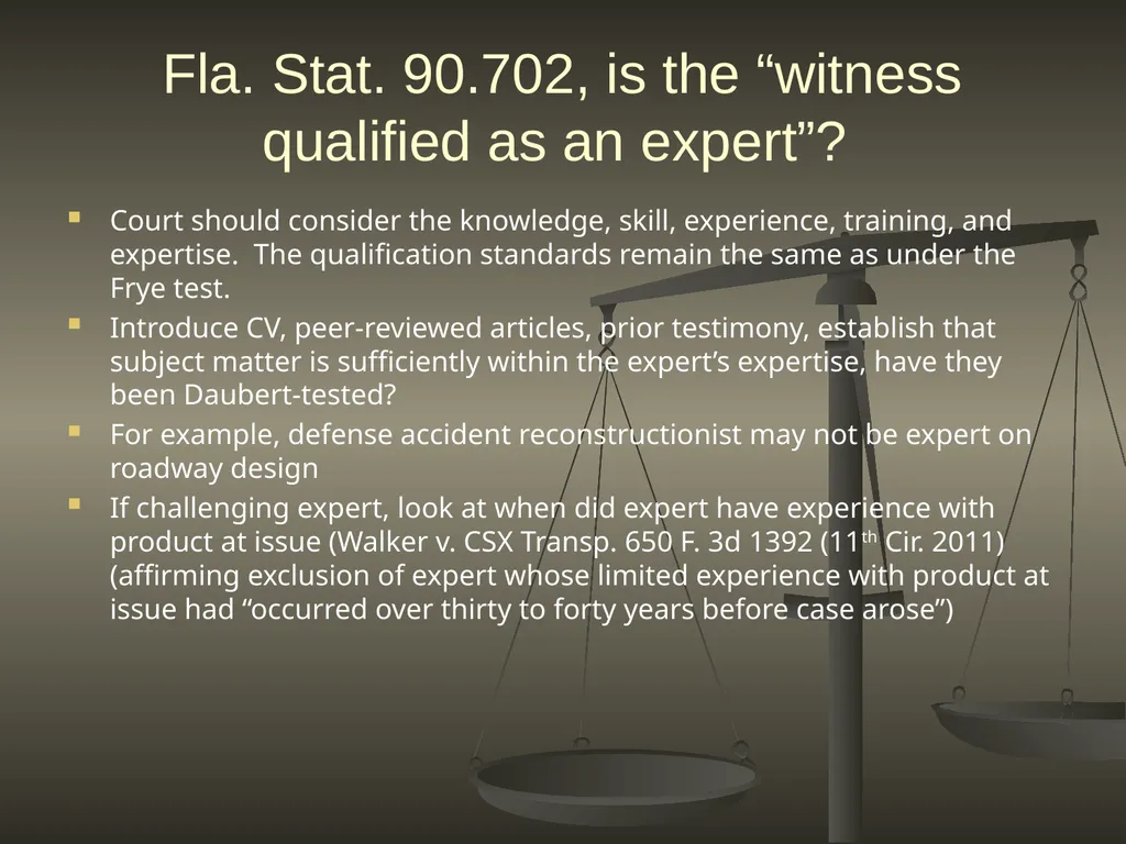 DAUBERT IN FLORIDA: ONE YEAR LATER July 18, 2014 - slide 16 of 30
