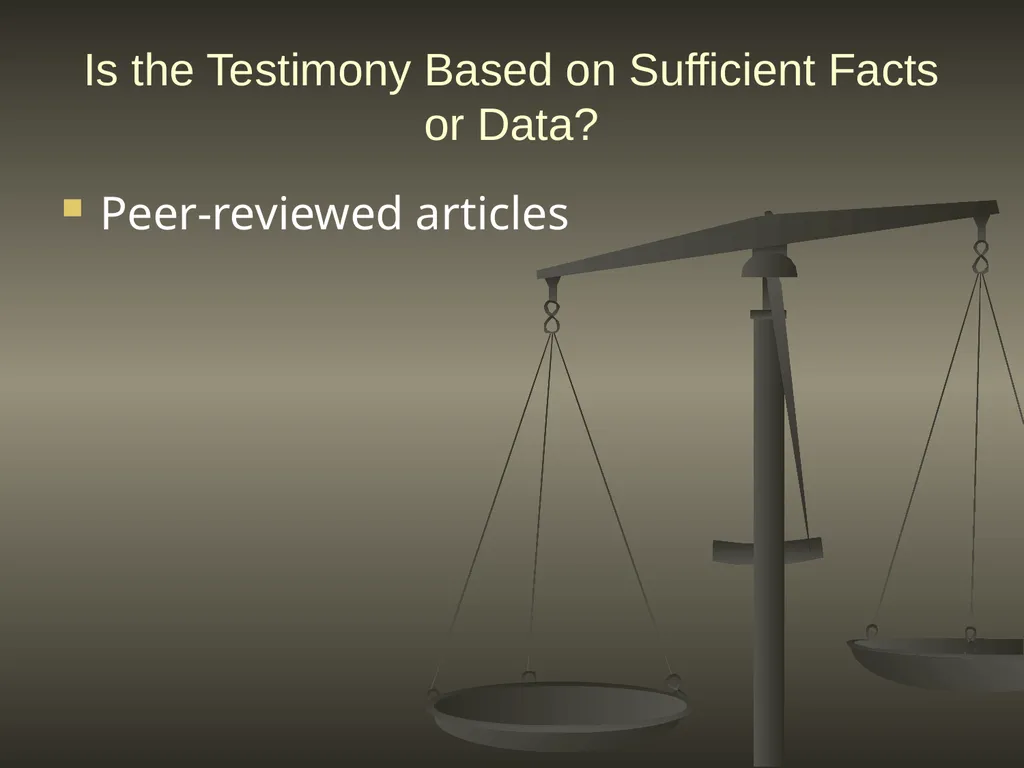 DAUBERT IN FLORIDA: ONE YEAR LATER July 18, 2014 - slide 18 of 30