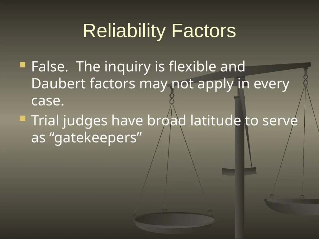 DAUBERT IN FLORIDA: ONE YEAR LATER July 18, 2014 - slide 21 of 30