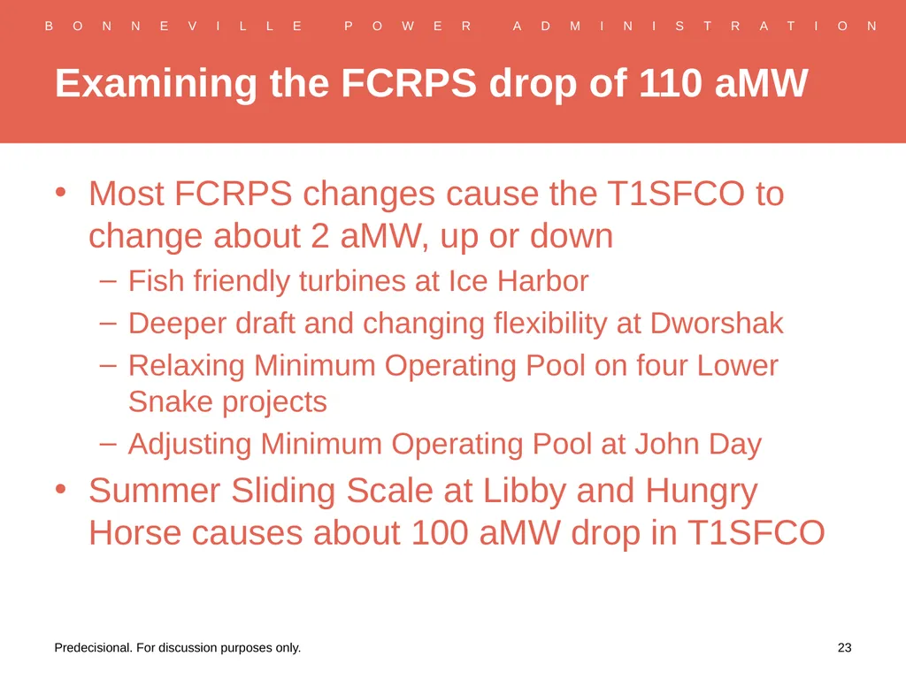 RHWM Process Workshop BP-22 Rate Period – Draft - slide 23 of 33