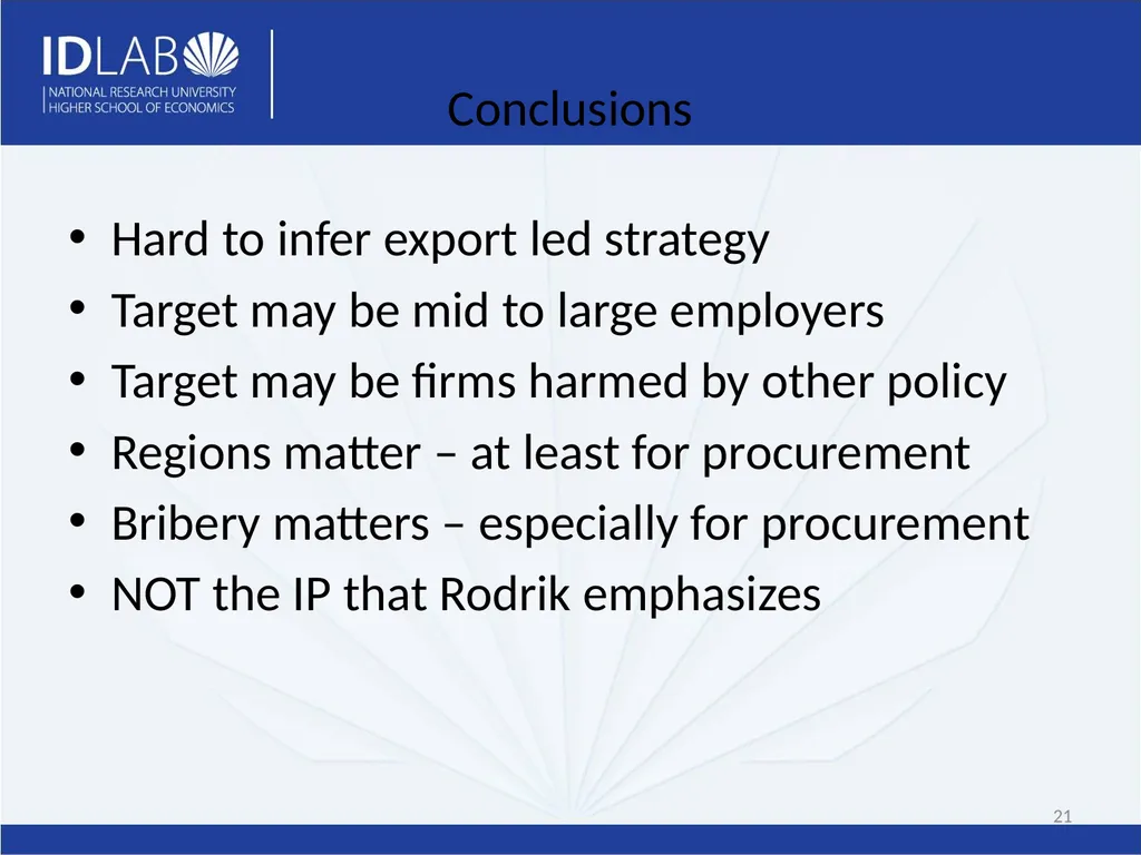 Determinants of Governmental Support of Russian - slide 21 of 21