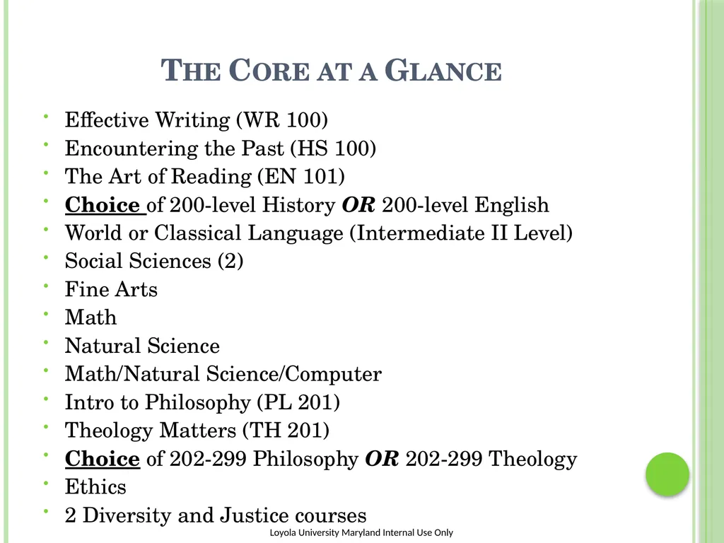 The Liberal arts core at Loyola University - slide 3 of 19
