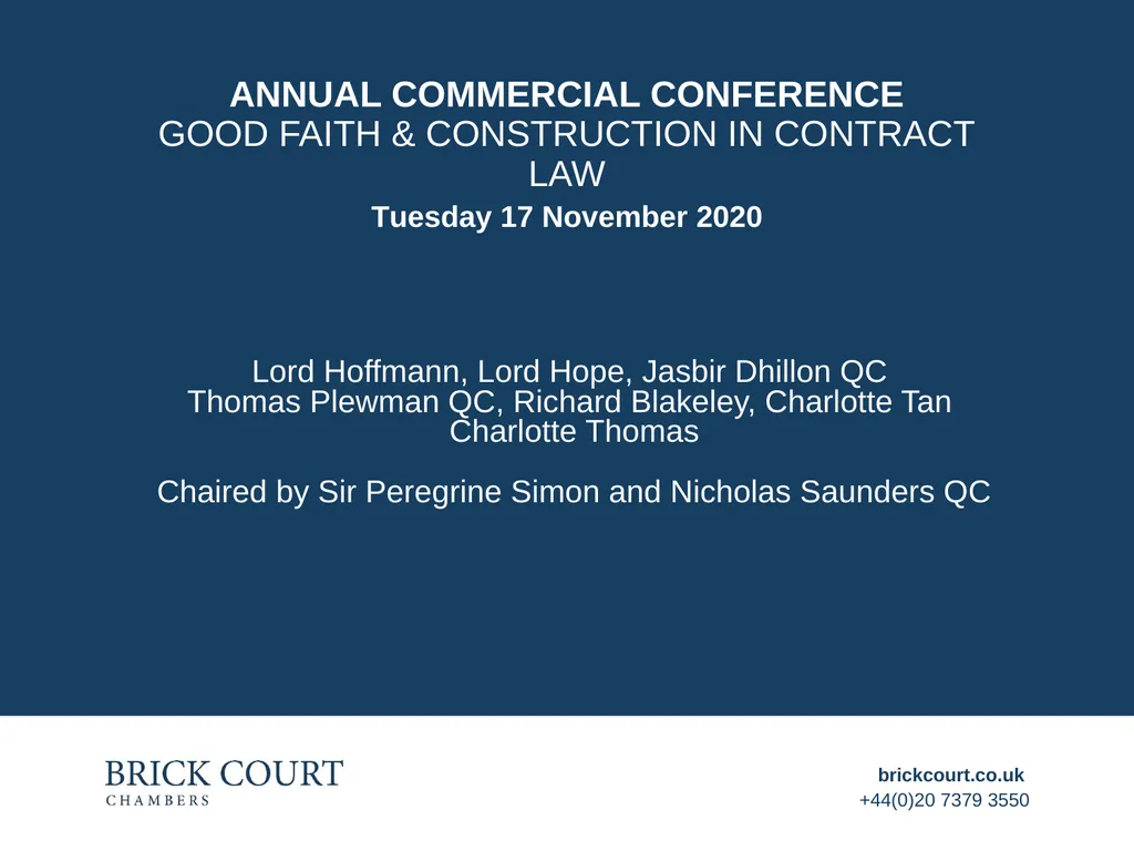 ANNUAL COMMERCIAL CONFERENCE GOOD FAITH & - slide 49 of 49