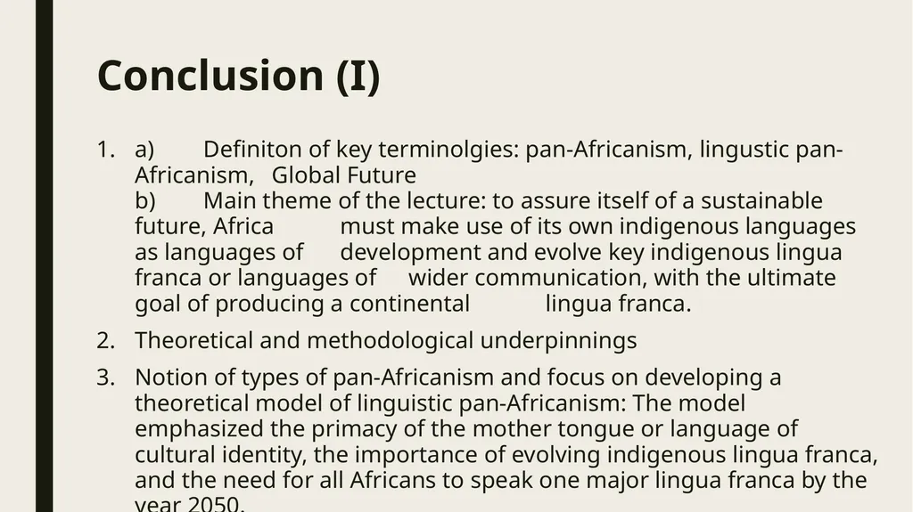 Linguistic Pan-Africanism as a Global Future: - slide 52 of 72