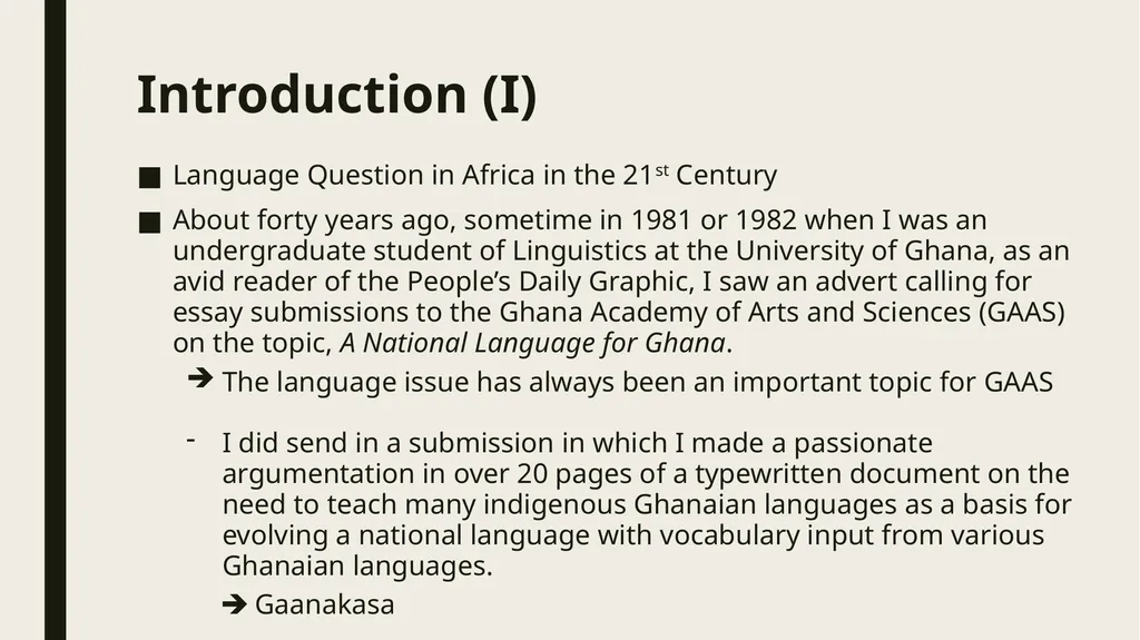 Linguistic Pan-Africanism as a Global Future: - slide 4 of 72