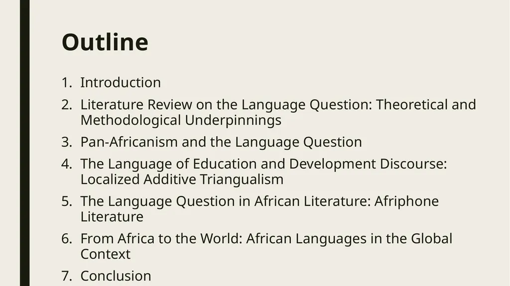 Linguistic Pan-Africanism as a Global Future: - slide 2 of 72