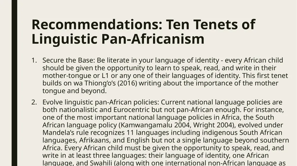 Linguistic Pan-Africanism as a Global Future: - slide 54 of 72