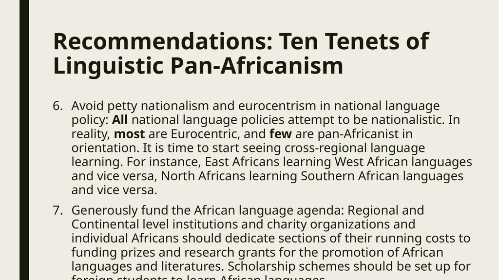 Linguistic Pan-Africanism as a Global Future: - slide 56 of 72