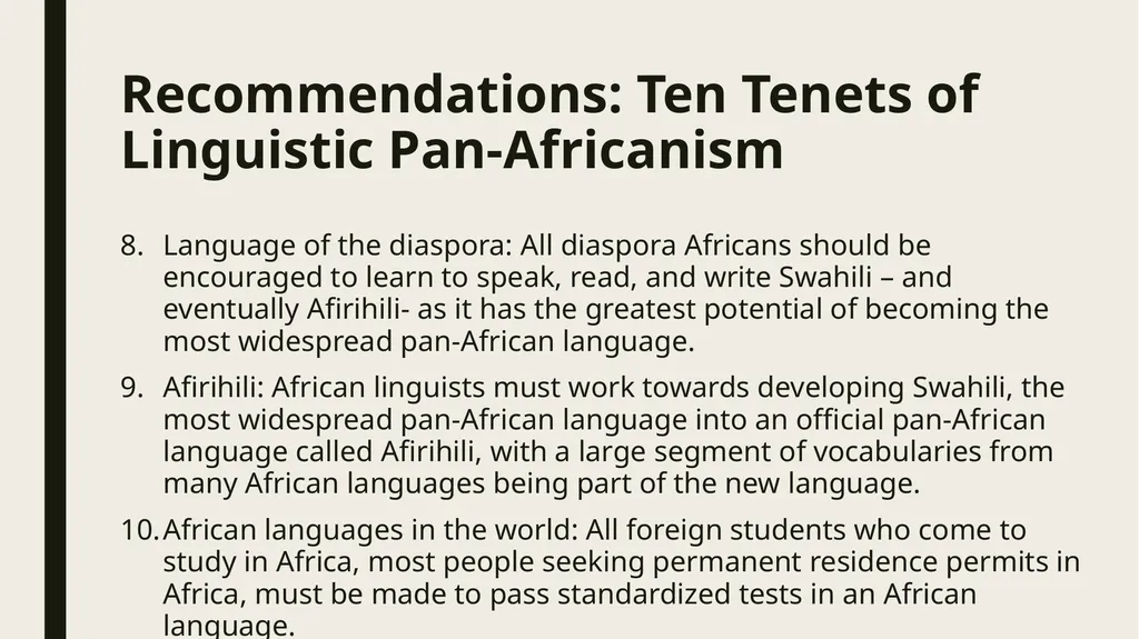 Linguistic Pan-Africanism as a Global Future: - slide 57 of 72