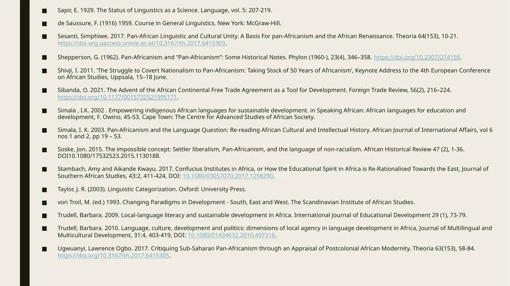 Linguistic Pan-Africanism as a Global Future: - slide 70 of 72
