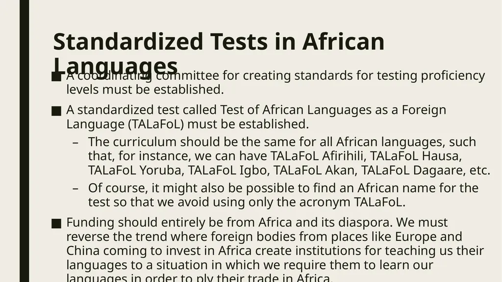 Linguistic Pan-Africanism as a Global Future: - slide 49 of 72