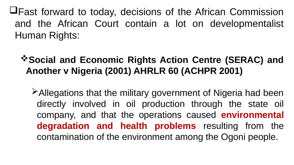Africa and the Right to Development A Presentation - slide 9 of 29