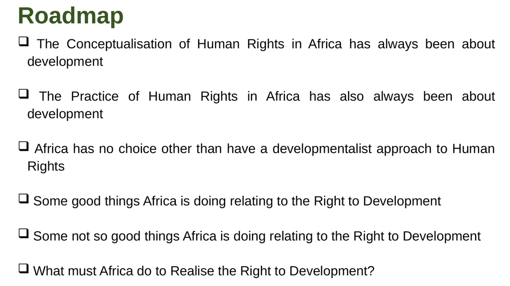 Africa and the Right to Development A Presentation - slide 2 of 29