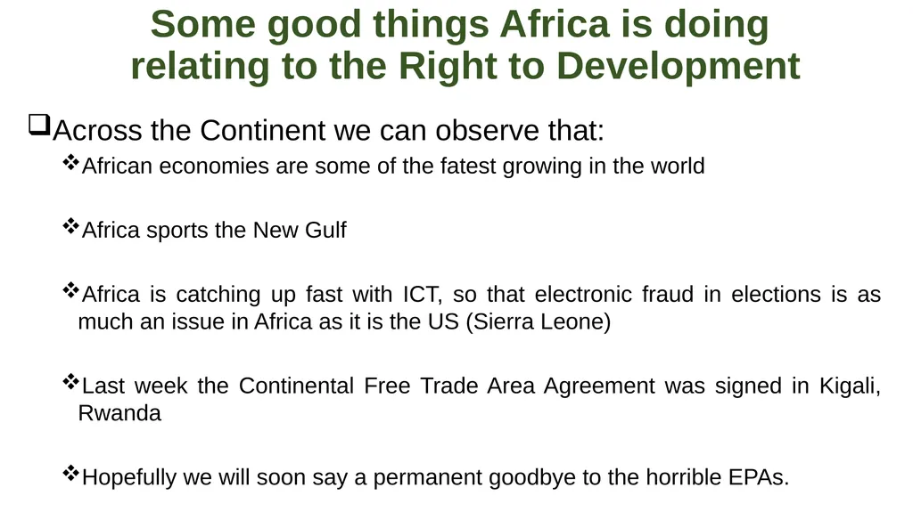 Africa and the Right to Development A Presentation - slide 15 of 29