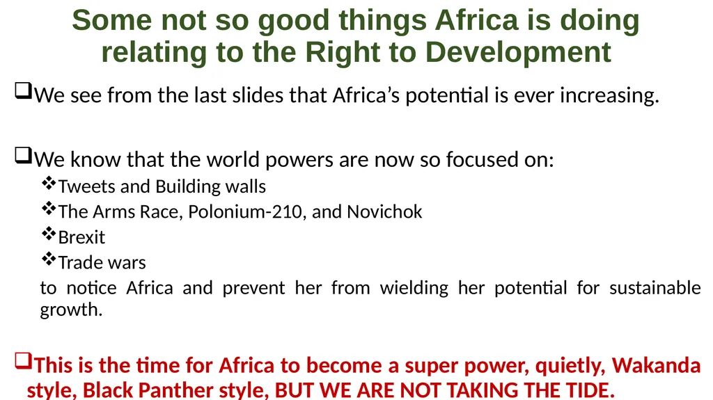 Africa and the Right to Development A Presentation - slide 17 of 29