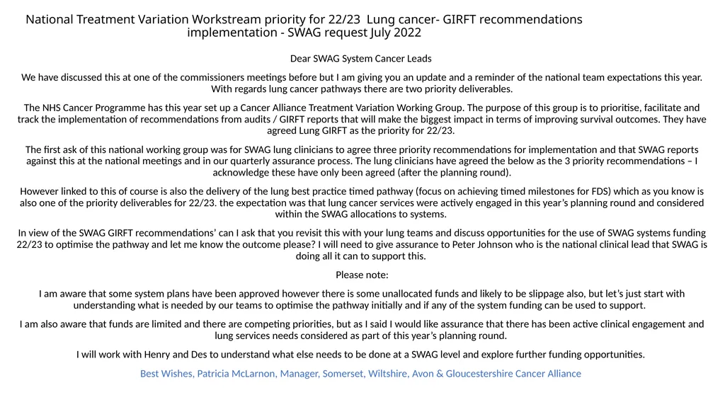 GIRFT update GIRFT process Started late 2019 - slide 17 of 18