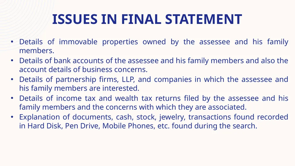 STATEMENT under the income tax act, 1961 Speaker : - slide 15 of 50