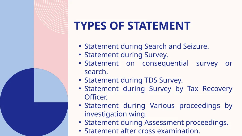 STATEMENT under the income tax act, 1961 Speaker : - slide 11 of 50