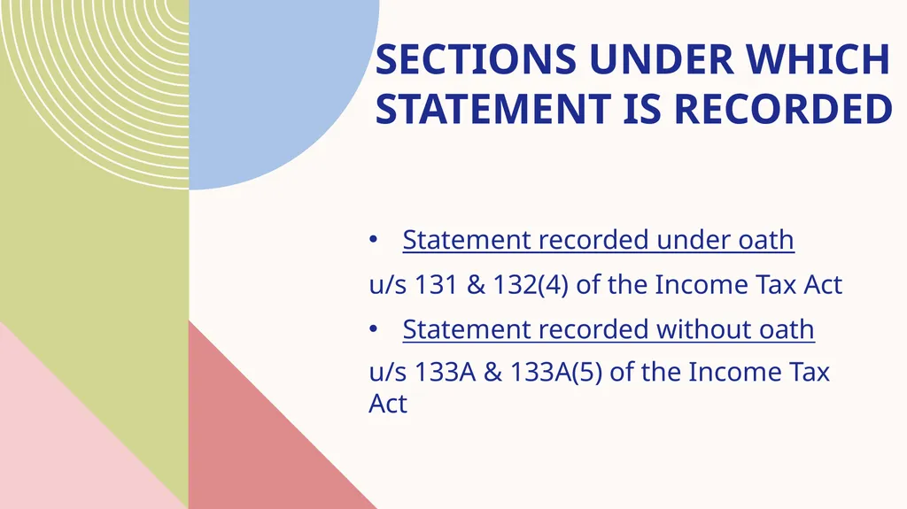 STATEMENT under the income tax act, 1961 Speaker : - slide 5 of 50