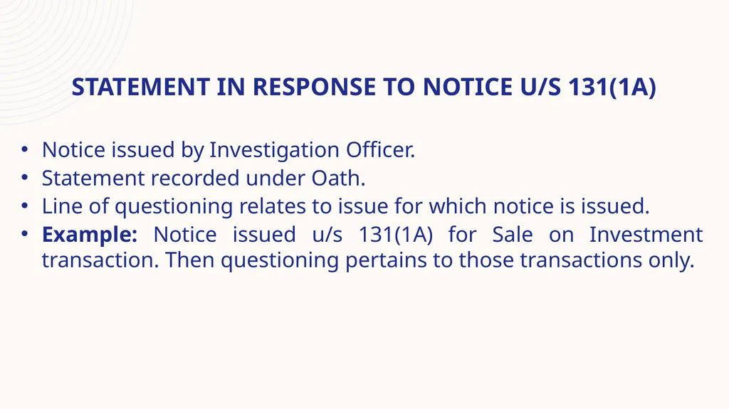 STATEMENT under the income tax act, 1961 Speaker : - slide 22 of 50