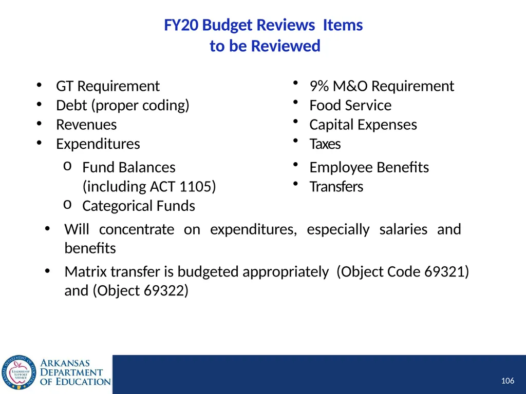 Tier I Annual Update Fiscal Year 2020 1 Tier I - slide 106 of 207