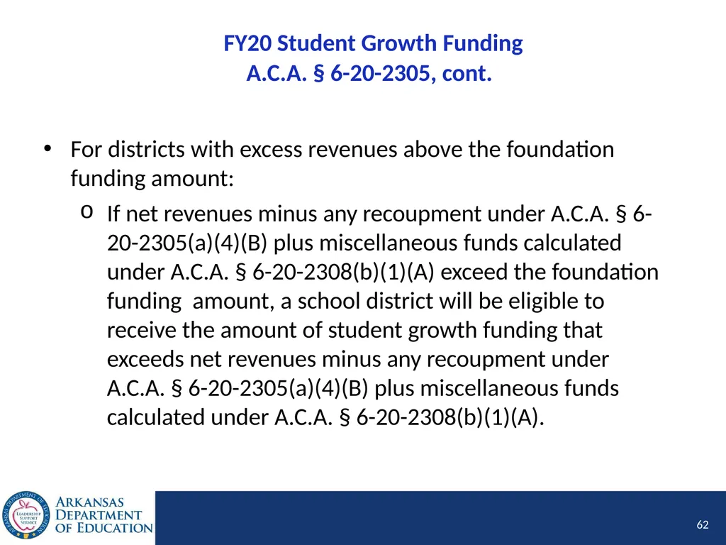 Tier I Annual Update Fiscal Year 2020 1 Tier I - slide 62 of 207